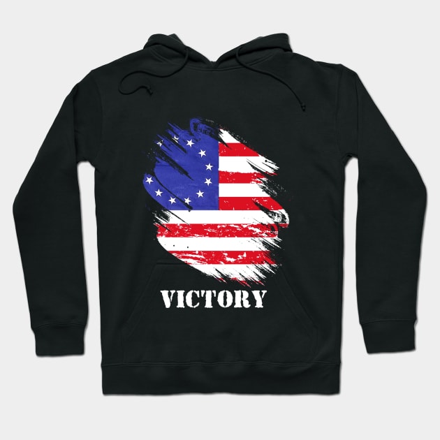 Betsy Ross Victory 1776 american flag Hoodie by Javacustoms